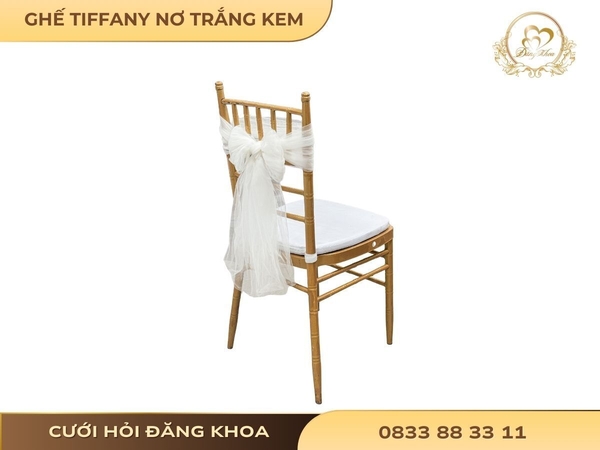 Ghế tiffany nơ trắng kem