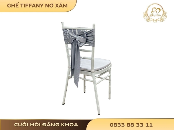 Ghế tiffany nơ xám