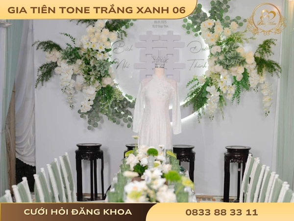 Gia tiên tone trắng xanh 06