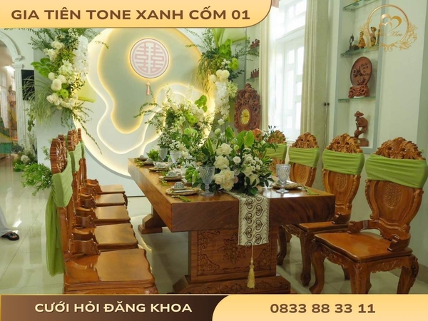 Gia tiên tone xanh cốm 01