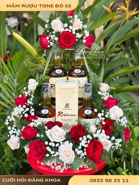 Mâm rượu & hoa tươi tone đỏ 03