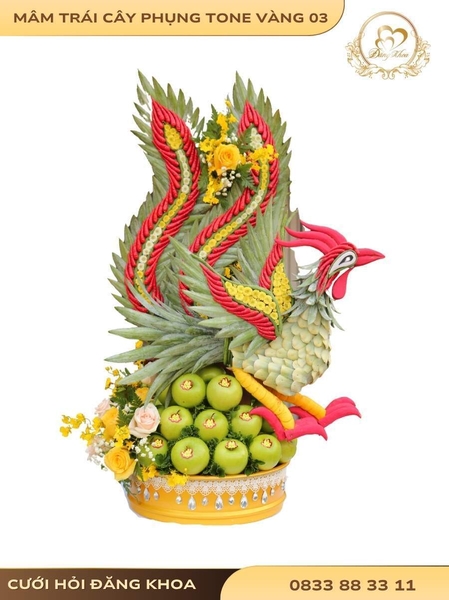 Mâm trái cây phụng & tone vàng 03