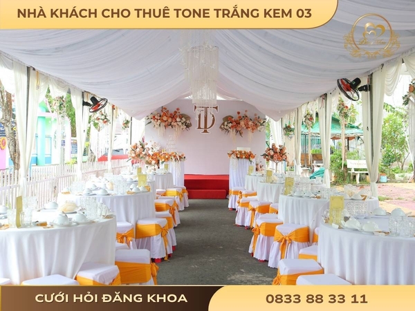 Nhà khách cho thuê tone trắng kem 03