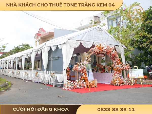 Nhà khách cho thuê tone trắng kem 04