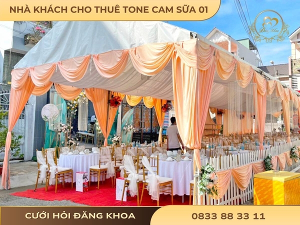 Nhà khách cho thuê tone cam sữa