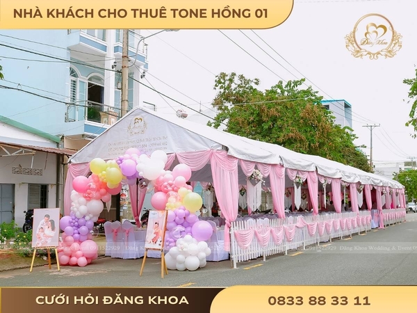 Nhà khách cho thuê tone hồng 01