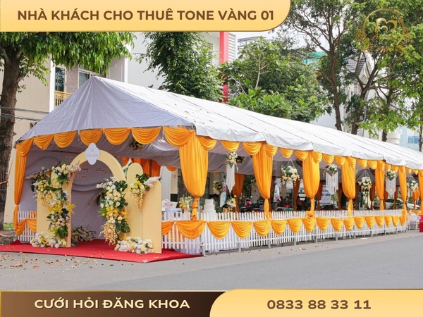 Nhà khách cho thuê tone vàng 01