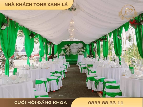 Nhà khách cho thuê tone xanh lá