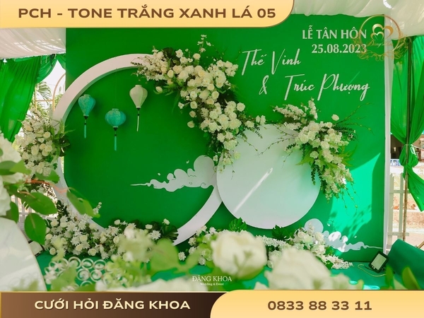 Phông chụp hình - tone trắng xanh lá 05