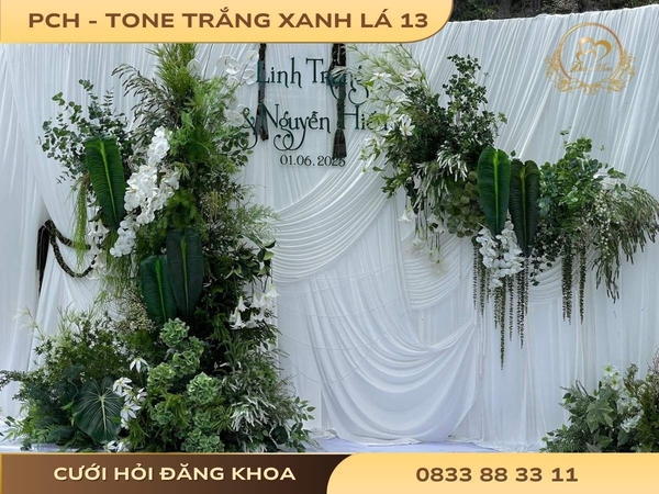 Phông chụp hình - tone trắng xanh lá 13