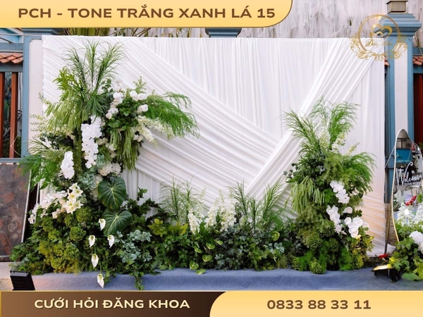 Phông chụp hình - tone trắng xanh lá 15