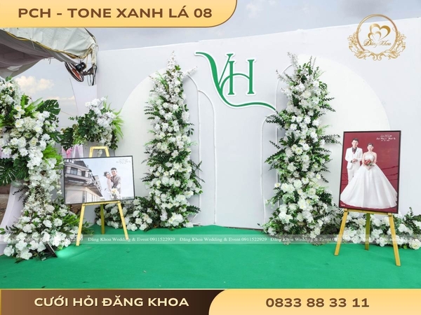 Phông chụp hình - tone trắng xanh lá 08