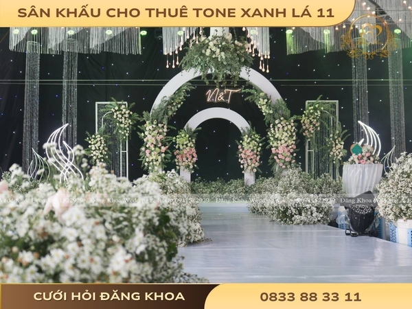 Sân khấu cho thuê tone xanh lá 11