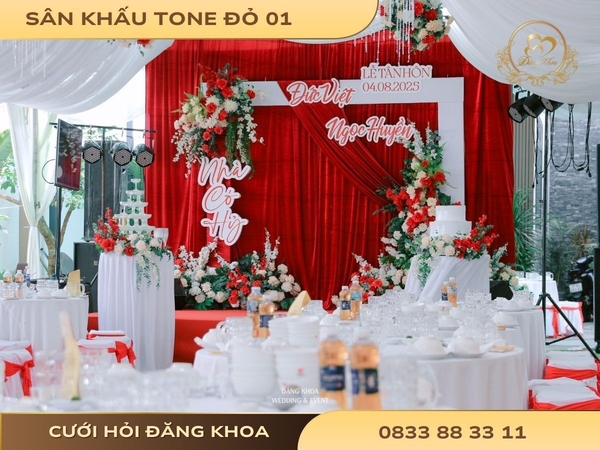Sân khấu cho thuê đỏ 01