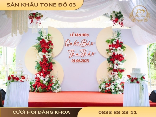 Sân khấu cho thuê đỏ 03