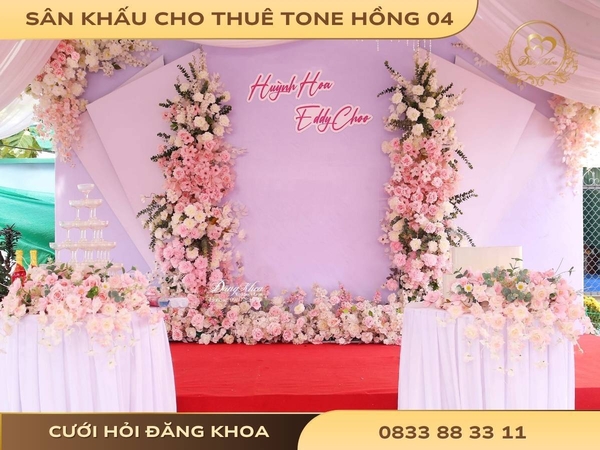 Sân khấu cho thuê tone hồng 04
