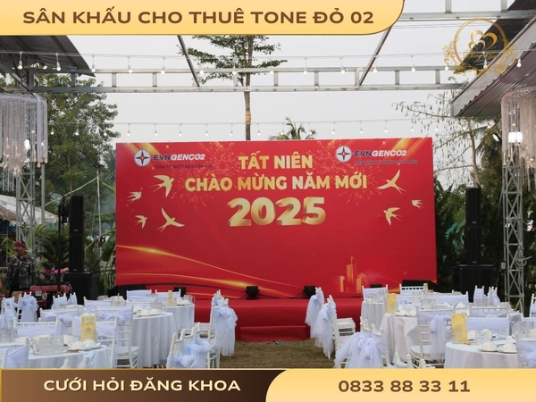 Sân khấu cho thuê tone đỏ 02