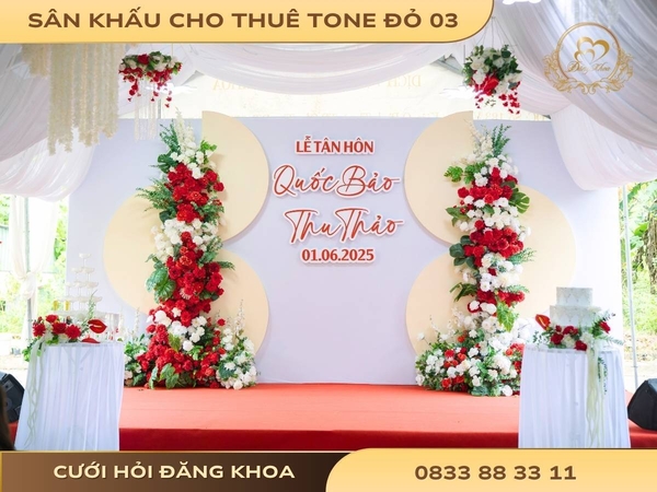 Sân khấu cho thuê tone đỏ 03