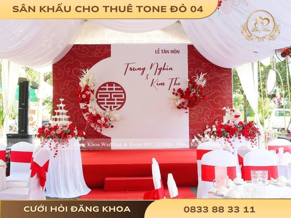Sân khấu cho thuê tone đỏ 04