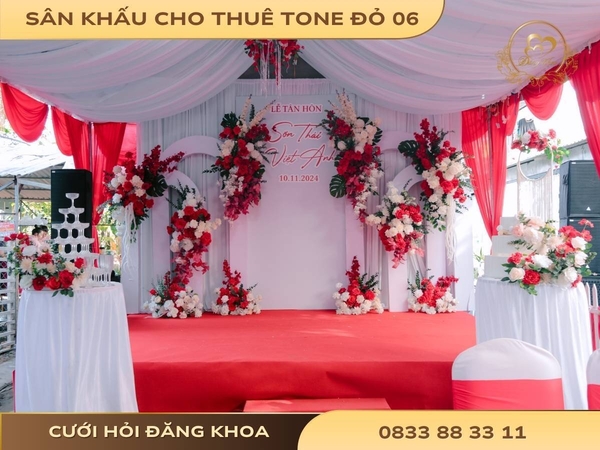 Sân khấu cho thuê tone đỏ 06