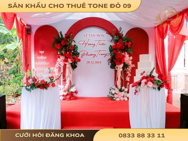 Sân khấu cho thuê tone đỏ 09