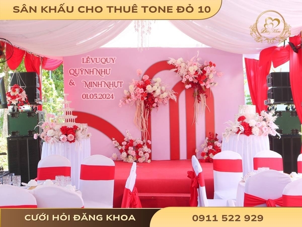Sân khấu cho thuê tone đỏ 10