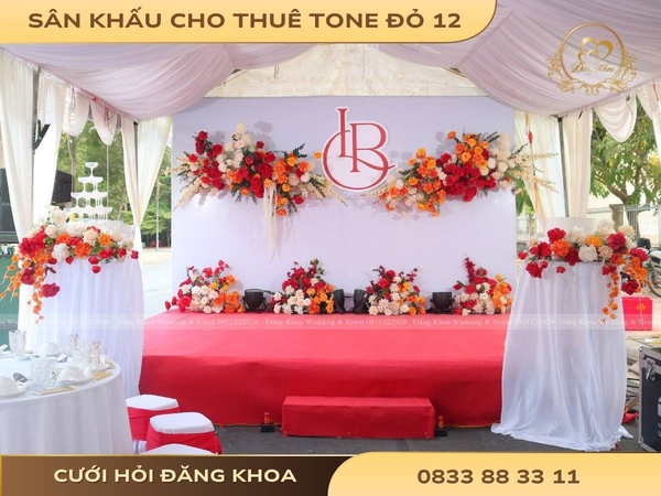 Sân khấu cho thuê tone đỏ 12