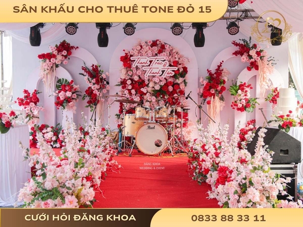 Sân khấu cho thuê tone đỏ 15