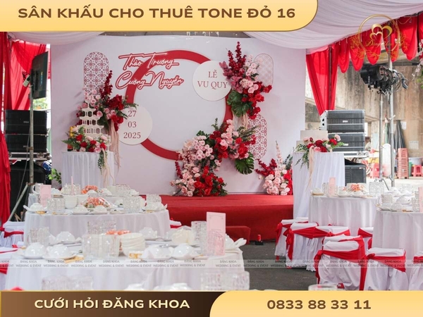 Sân khấu cho thuê tone đỏ 16