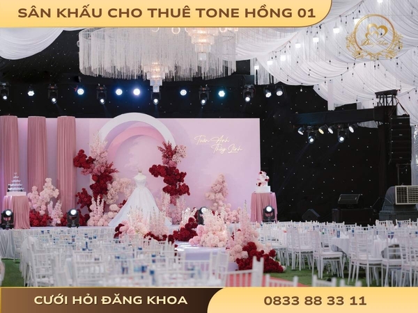 Sân khấu cho thuê tone hồng 01
