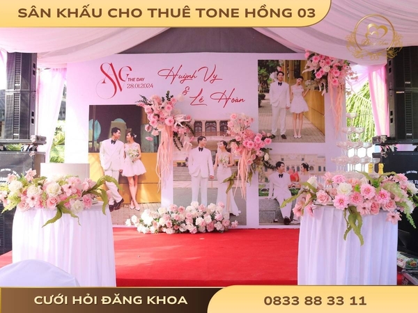 Sân khấu cho thuê tone hồng 03