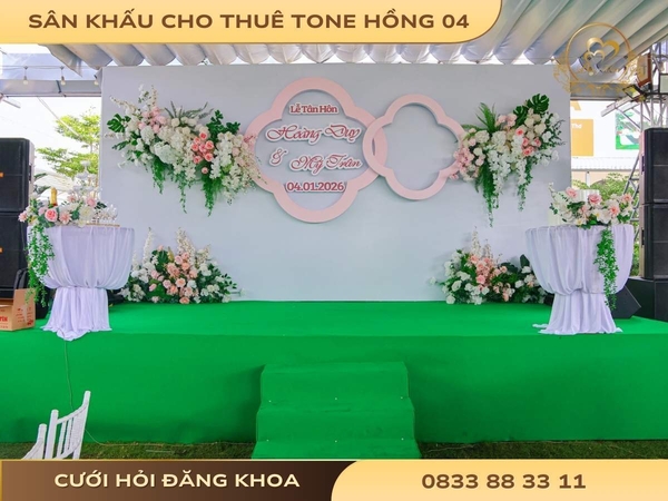 Sân khấu cho thuê tone hồng 04