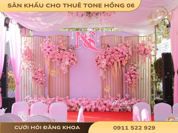 Sân khấu cho thuê tone hồng 06