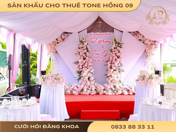 Sân khấu cho thuê tone hồng 09