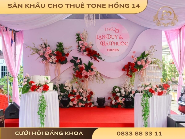 Sân khấu cho thuê tone hồng 14
