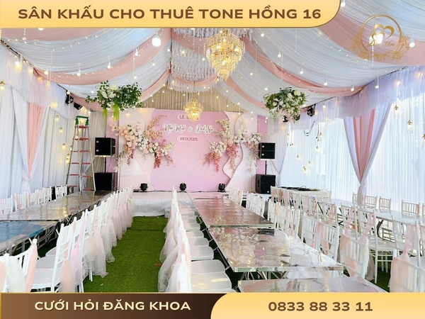 Sân khấu cho thuê tone hồng 16
