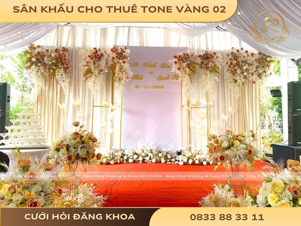 Sân khấu cho thuê tone vàng 02