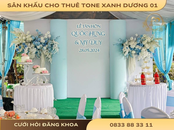 Sân khấu cho thuê tone xanh dương 01