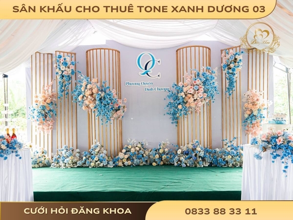 Sân khấu cho thuê tone xanh dương 03