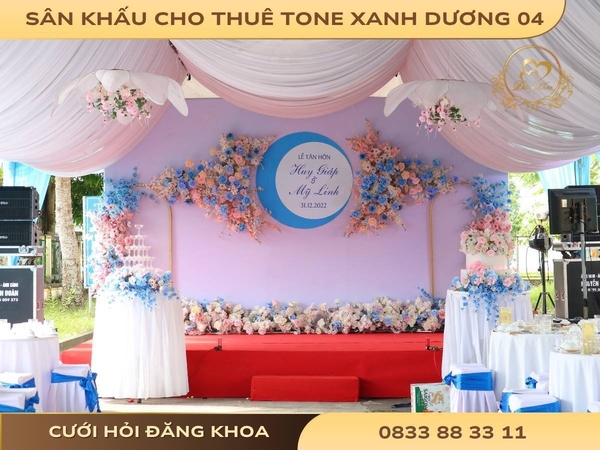 Sân khấu cho thuê tone xanh dương 04