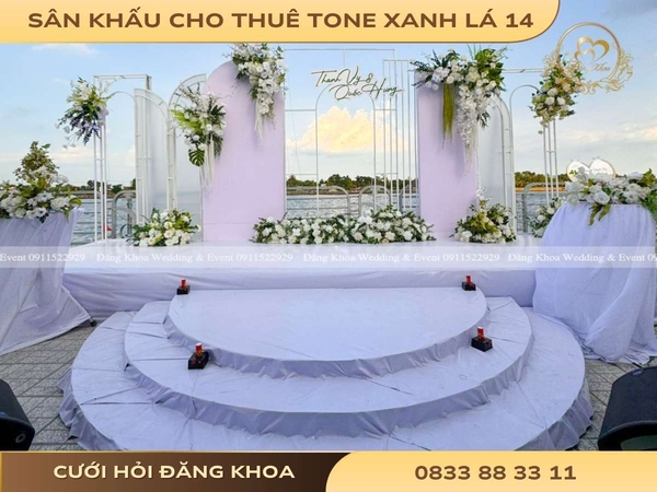 Sân khấu cho thuê tone xanh lá 14