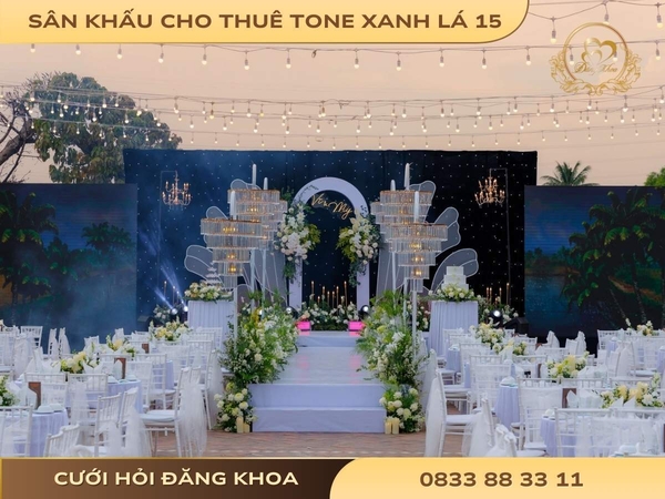 Sân khấu cho thuê tone xanh lá 15