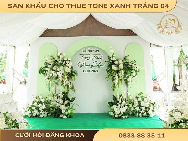 Sân khấu cho thuê tone xanh trắng 04