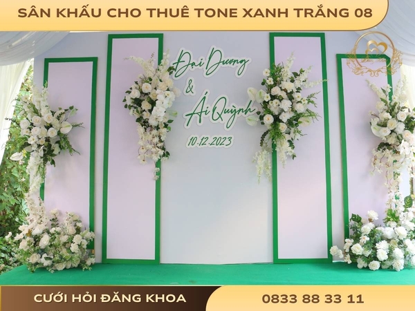 Sân khấu cho thuê tone xanh trắng 08
