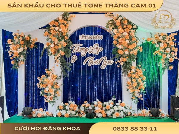 Sân khấu cho thuê trắng cam 01