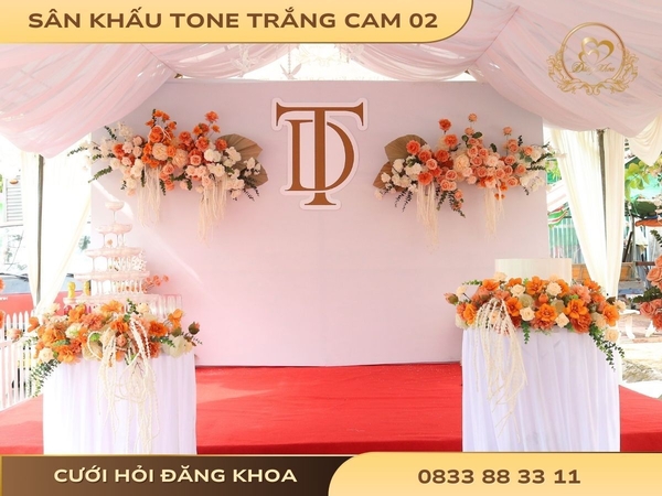Sân khấu cho thuê trắng cam 02