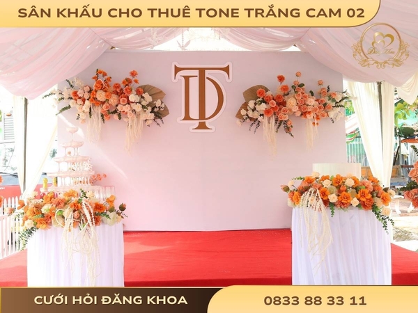 Sân khấu cho thuê trắng cam 02