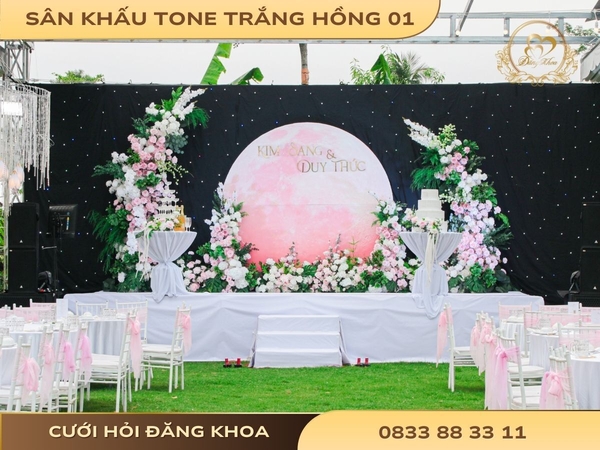 Sân khấu cho thuê trắng hồng 01