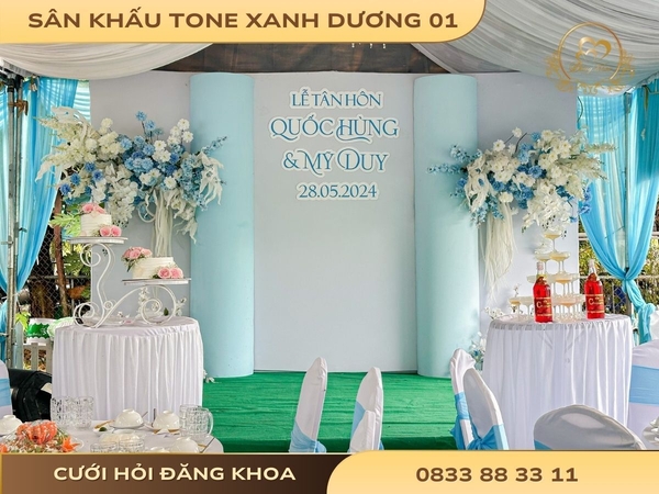 Sân khấu cho thuê xanh dương 01