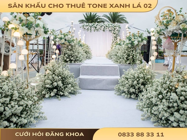 Sân khấu cho thuê tone xanh lá 02